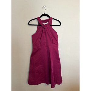 Knotted Halter Dress - Raspberry